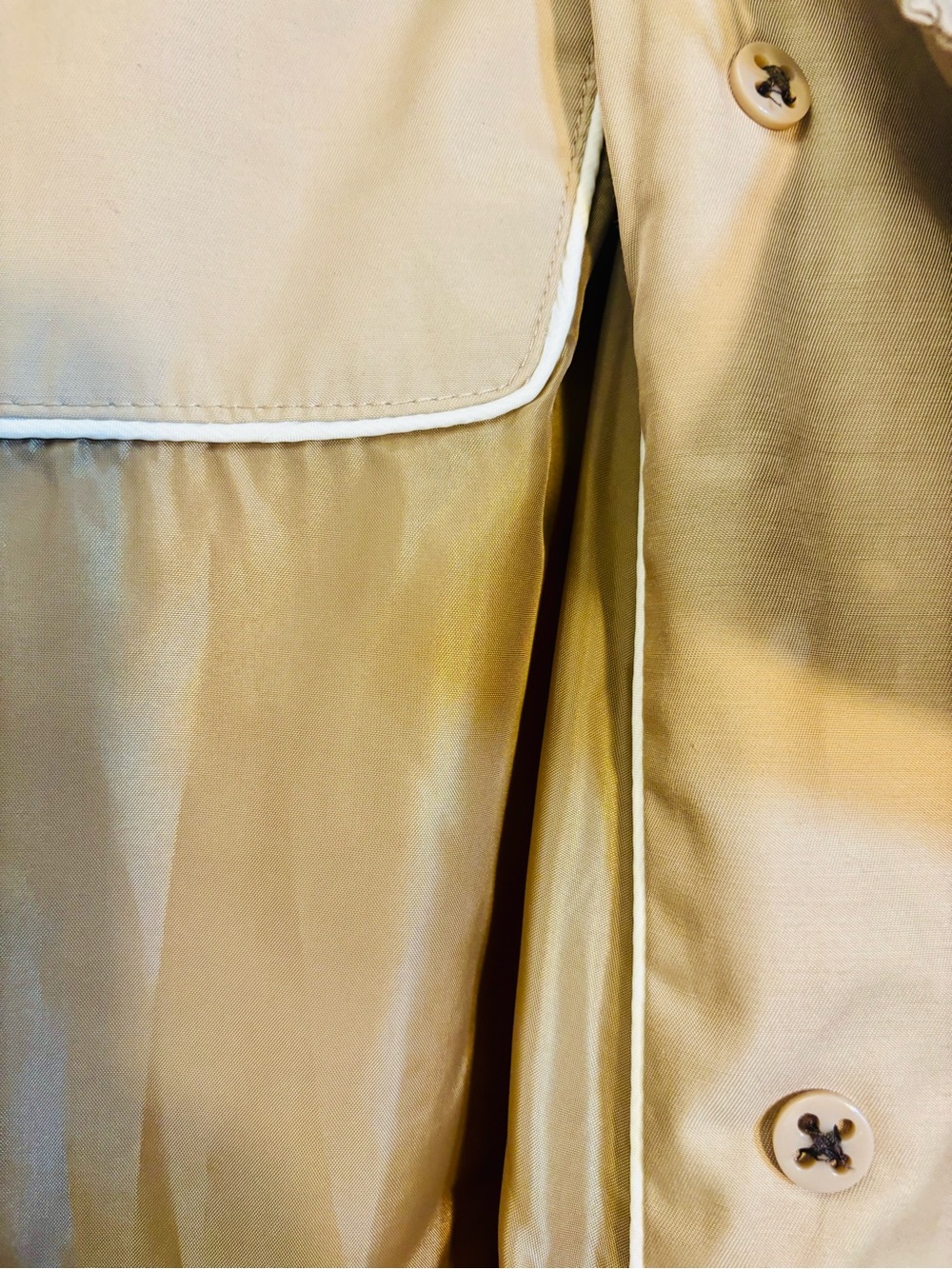 NWOT London Fog Beige Double-Breasted Trench Coat with Waist Tie - Picture 8 of 11